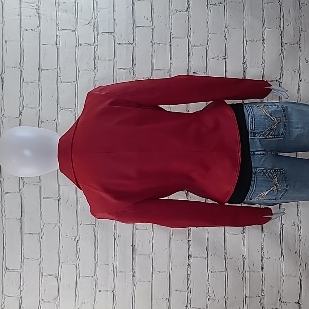 Akris Punto Asymmetric Zip Fitted Lux Nappa Leather Biker Jacket in Red - NWOT - Picture 5 of 17